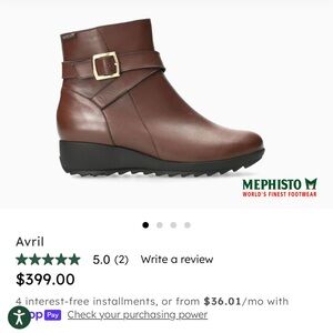 Mephisto Avril Genuine Leather Boots Size 8.5